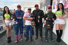 El podio de la última fecha de la Clase B: 1° Caggiano, 2° Amat y 3° Ludueña.