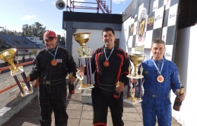 El podio de la Clase B 5° fecha: 1° Martin Cornet - Chevrolet, 2° Jorge Prunier - Chevrolet y 3° Ernesto Frunzi - Ford Fairlane.