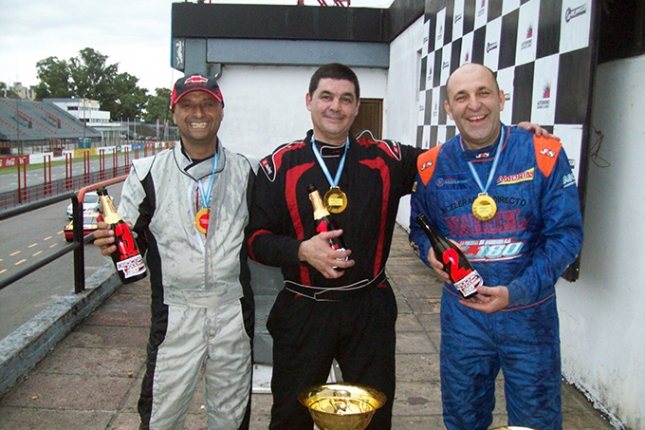 El podio de la 2º fecha Clase B Procar4000: 1º Martin Cornet, 2º Facundo Ludueña y 3º Gabriel Espindola.