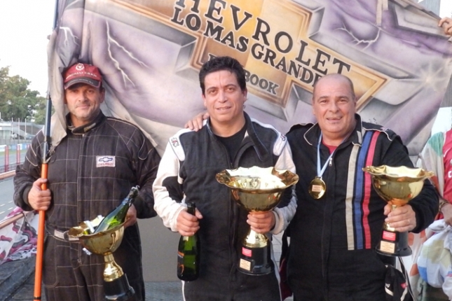 El podio de la Clase B 11º fecha en el Gálvez: 1º Germán Marquiegui, 2º Jorge Prunier y 3º Fernando Aparicio.