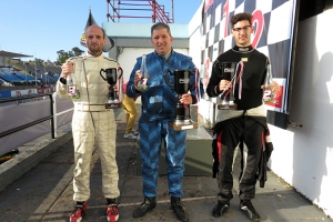 El podio de los titulares de la Clase A del Procar4000: 1° Hermoso, 2° Pastorino y 3° Federico Larroque.